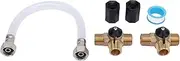 RV Water Heater Bypass Kit, Brass Tee Valves, 1/2 Inch NPT, Valve Kit for RV Water Heater, for Winterizing