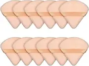 ZXUY Powder Puff Makeup Sponge for Loose & Cosmetic Foundation Washable Reusable Loose Cosmetic Foundation Sponge Wet Dry Makeup Tool (khaki+12Pcs)