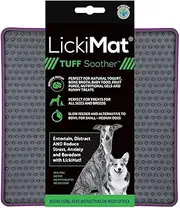 LickiMat TUFF, Slow Feeder for Dogs, Boredom and Anxiety Reducer; Perfect for Raw and Wet Food, Treats or Yogurt. Fun Alternative to a Slow Feed Dog Bowl and Interactive Toys (Purple, Soother)