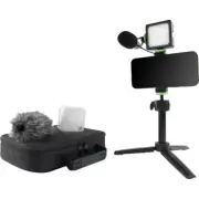 New Seal Mackie EM-93MK Complete Mobile Vlogger Kit Microphone+LED Light+Tripod