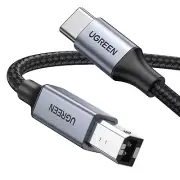 USB B to USB C 3 FT Printer Cable, Nylon USB to C Cord