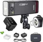 GODOX AD200 Pro II 200Ws 2.4G Flash with Godox X3-F Trigger for Fuji, 500 Full Power Flashes, 0.01-1.8s Recycling TTL Speedlite Pocket Monolight Strobe Flash (Upgraded Godox AD200 Pro)