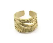 Band Ring Adjustable Raw Brass (18.5mm 8US inner size) 3892