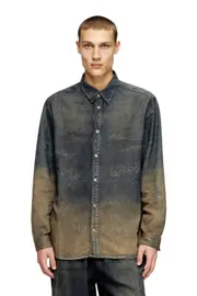 [Diesel] Diesel - Shirt in fluid shaded denim - Denim Shirts - Man - Blue XXL Blue