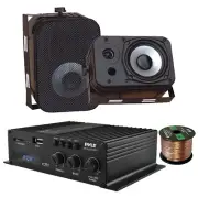 Pyle PFA220BT 2-Channel Bluetooth Amplifier System, 4x 5.25" 400W Black Speakers