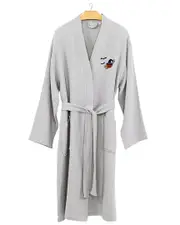 Linum Home Textiles Turkish Cotton Smyrna Hotel/Spa Embroidered Unisex Halloween Robe - Pumpkin Head