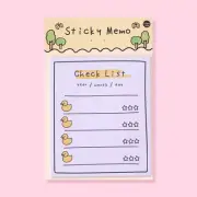 Cute Kawaii Sticky Notes Ducks Checklist Memo Pad