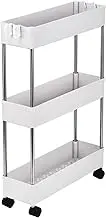 Storage Rack 3-Layer Ultra-Thin, Mobile Multi-Functional Slim Storage Cart,Suitable for Kitchen, Bathroom Narrow Place Trolley on Wheels