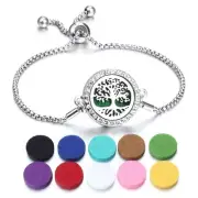 Women Aromatherapy Bracelet Tree Of Life Bangle Adjustable Crystal Bracelets 1Pc