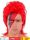 Ziggy Stardust Red Wig David Bowie 80's Celebrity Mullet Costume Rock Idol