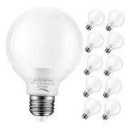 10-Pack Dimmable G25 Globe Light Bulbs LED, 6W=40W 2700k Warm White
