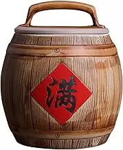 Ceramic Rice and Grain Storage Container with Lid Rice Bucket Grain Storage Food Dispenser Large Rice Jar for Beans Corns Wheat Oatmeal Grain Storage Bin(15KG)