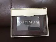OPTIMUM Brown Leather Wallet/Billfold w/ID Photo Slot~Card Slots ~Money Clip~New