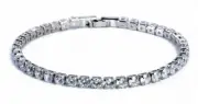 Bracelet Women Men Hip Hop Iced Chain Out 8 Inch Cuban Link Diamond Silver white