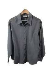 Jennifer Moore Men's Grey Chambray Button Up/Collared Dress Shirt Size 16 NWT