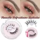 Glue Needed Wispy Natural Curly Reusable Self-adhesive False Eyelashes 3D Mink