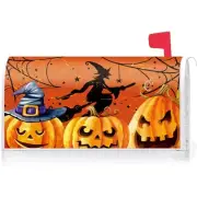 Halloween Scary Pumpkin and Witch Spider Web Decoration Mailbox Cover with Ma...