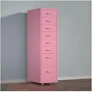 Large Capacity Metal Office Filing Cabinet with 8 Layers for Organizing and Storing File Data, Pink