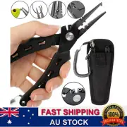 AU Stainless Steel Fishing Split Ring Pliers Hook Removal Braid Cutters Scissors