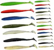 Sosoport 21Pcs Fishing Baits Soft Wear Resistant Baits for Freshwater Saltwater Fishing Lightweight Portable