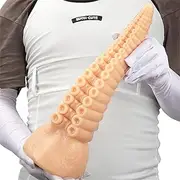 HGDTYRI Tentacle Dildo 35.5cm Monster Dildo With Strong Suction Cup Vagina Anal Masturbator For Women Men Couples(Flesh)