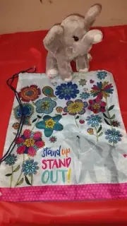 Girl Scouts Elephant Plush Stuffed Animal & Drawstring Bag ABC Cookie Rewards