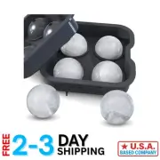Durable Black Sphere Ice Maker - Effortless 4 x 4.5cm Ice Balls for Drinks