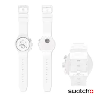 【SWATCH】BIG BOLD系列手錶CHEQUERED WHITE 白色時空 瑞士錶 錶(47mm)