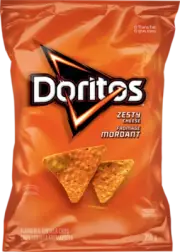 6 Bags Doritos ZESTY CHEESE TORTILLA CHIPS LARGE 250g FRITO LAY Canada FRESH