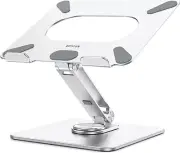 LSX7 Laptop Stand with 360° Rotating Base, Ergonomic Adjustable Notebook Stand,