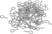 uxcell 120Pcs Eye Screws, 304 Stainless Steel 15x7mm Small Self Tapping Screw Hooks Ring Mini Eye Pins for DIY Handwork Wooden Clay Pendants Cork Bottles, Silver