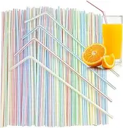 100 PCS 20cm Long Multiple Colors Straws, Stripes Suitable for Various Drinks, Juice, Milk (Multicoloured)
