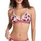 CALVIN KLEIN CK One Unlined Rose Print Triangle Bralette Medium Pink Red