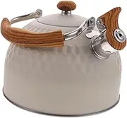 Cabilock Whistling Kettle Heating Pot for Gas and Induction Cookers High Temperature Resistant Easy to Clean Metal Water Pot for Home Use
