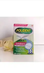 Polident Overnight Whitening Antibacterial Denture Cleanser Tablets, 120ct 01/27