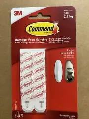 3M Command LARGE REFILL STRIPS 5lb Damage-Free Hanging LOT OF 10
