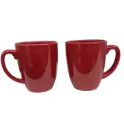 Corelle Coordinates Red Stoneware Coffee Mugs Cups Set Of 2 - 12 fl oz