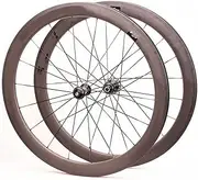 Bicycle Wheelset 700c Road Bike Wheel QR V-Brake Carbon Fiber Rim 38/50MM for 8/9/10/11 Speed Cassette Flywheel 1810g (Color : Black, Size : Rim 50mm)