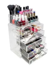 Sorbus Acrylic Cosmetics Makeup and Jewelry Storage Case Display Set