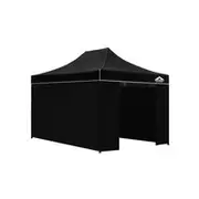 Instahut 3x4.5m Outdoor Gazebo with Walls - Black
