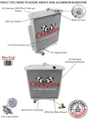 4 Row Eagle Champion Radiator for 1955 1956 Ford Mainline "Police Interceptor"