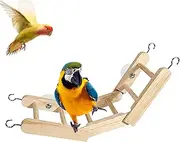Wooden Bird Ladder,Folding Parrots Climbing Ladder - Multipurpose Bird Ladder, Funny Parrot Perch for Budgies, Parakeets, Hummingbirds