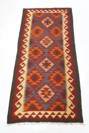 7 ft Hallway Runner Multicolor Kilim Afghan Hand Knotted Wool Bedroom kilim