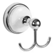 Design House Savannah Traditional Stainless Steel Robe Hook in Chrome/White