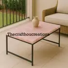 Rose Quartz Stone Coffee Table Top, Quartz Stone Center Living Room Furniture