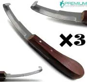 3× Hoof Knife Double Edge Blades 8" Farrier Premium Instruments
