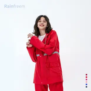 【Rainfreem】超透氣 雨衣 兩件式雨衣 雨褲 機車雨衣 露營登山 外送通勤 - 櫻桃紅