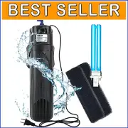 UV Aquarium Filter with Spare Bulb for 40-80 Gallon Tanks - Clean Water Machine