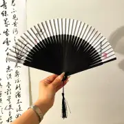 Japanese Chinese Style Folding Silk Hand Held Fan Butterfly Bamboo Foldable Fan