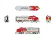 Broadway LTD. 1960's WARBONNET SCHEME HO EMD F3 A/B SET, ATSF 25L/25A #8160~NEW